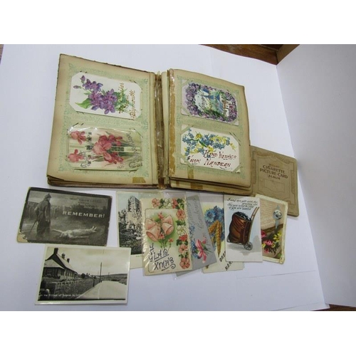 251 - EDWARDIAN POSTCARDS, floral album containing over 100 Edwardian greeting cards mainly of Cornish ori... 