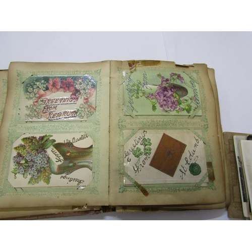 251 - EDWARDIAN POSTCARDS, floral album containing over 100 Edwardian greeting cards mainly of Cornish ori... 