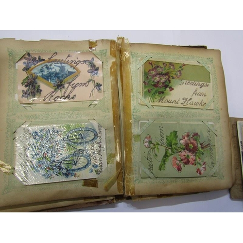 251 - EDWARDIAN POSTCARDS, floral album containing over 100 Edwardian greeting cards mainly of Cornish ori... 