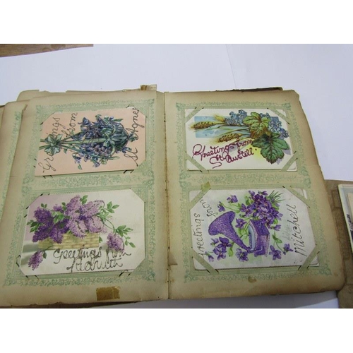 251 - EDWARDIAN POSTCARDS, floral album containing over 100 Edwardian greeting cards mainly of Cornish ori... 