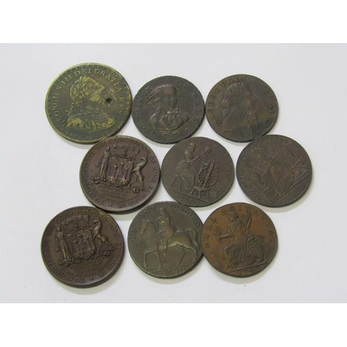 26 - COPPER HALFPENNY TOKENS; 1799 Coventry (with Lady Godiva & Elephant & Castle); 1794 Penryn Volunteer... 