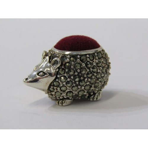 268 - NOVELTY PIN CUSHION, sterling silver pin cushion in the form of a hedgehog