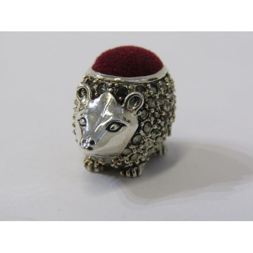 268 - NOVELTY PIN CUSHION, sterling silver pin cushion in the form of a hedgehog