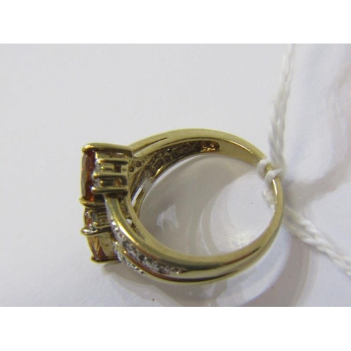 272 - FANCY CITRINE RING, 9ct yellow gold ring, set 2 citrines, size O