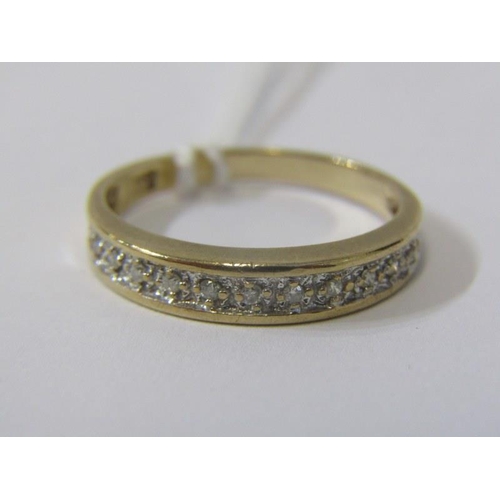 286A - DIAMOND HALF ETERNITY RING, 9ct yellow gold half eternity ring set with diamonds, size P