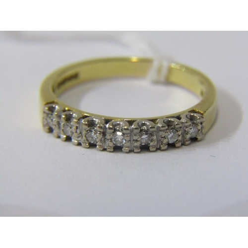 287 - DIAMOND RING, 18ct yellow gold 7 stone diamond ring, size P/Q