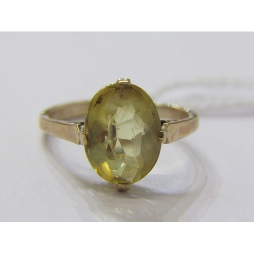 288A - CITRINE RING, 9ct yellow gold ring, set a large oval citrine, size K/L