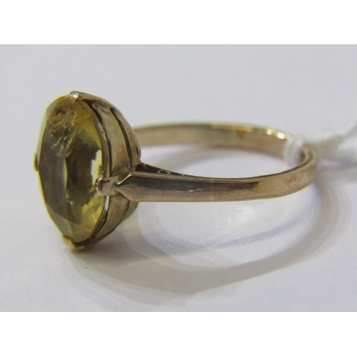 288A - CITRINE RING, 9ct yellow gold ring, set a large oval citrine, size K/L