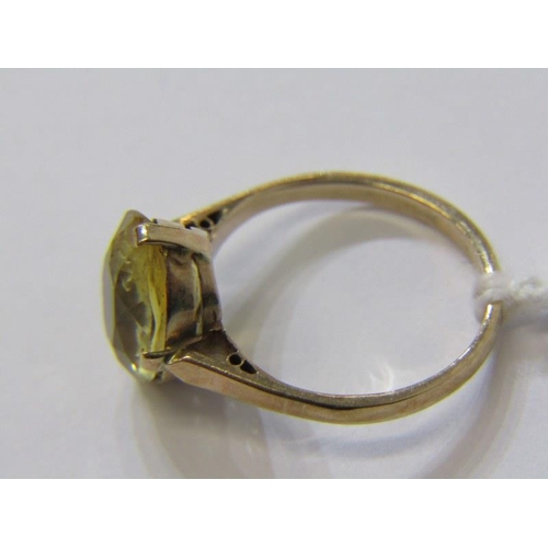 288A - CITRINE RING, 9ct yellow gold ring, set a large oval citrine, size K/L