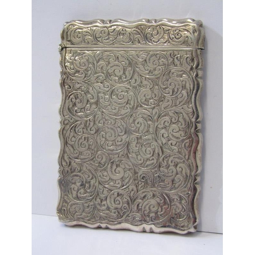 291A - SILVER CARD CASE, foliate decorated silver card case, Birmingham HM, maker GU, hinge a/f, 51.7 grams