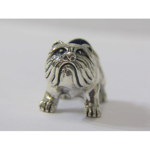 305 - SILVER MULTI PIN CUSHION, a sterling silver pin cushion in the form of a bull dog