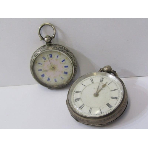 314 - SILVER POCKET WATCHES, 2 key wind silver cased pocket watches, 1 Gents watch with London HM also a l... 