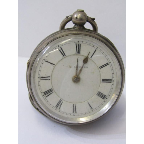 314 - SILVER POCKET WATCHES, 2 key wind silver cased pocket watches, 1 Gents watch with London HM also a l... 