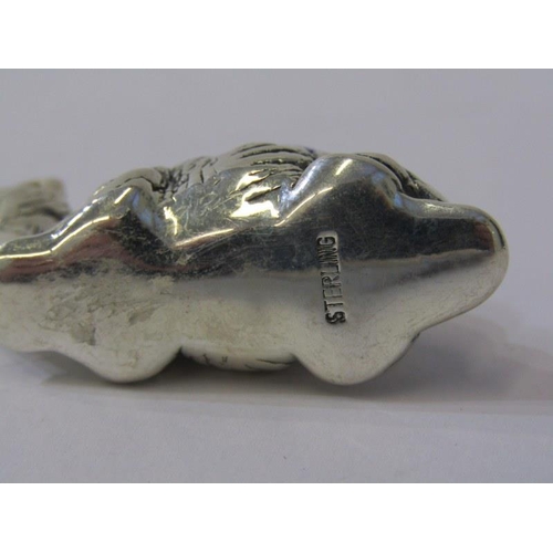 344 - NOVELTY PIN CUSHION, a sterling silver pin cushion in the form of a recumbent camel