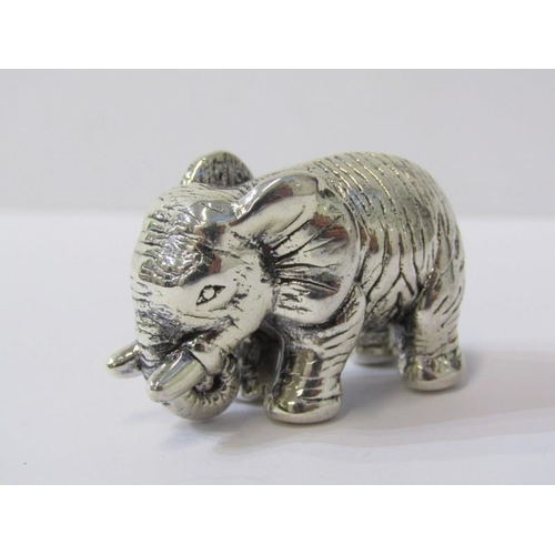 357 - SILVER ELEPHANT FIGURE, silver bull elephant, stamped 