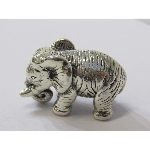 357 - SILVER ELEPHANT FIGURE, silver bull elephant, stamped 