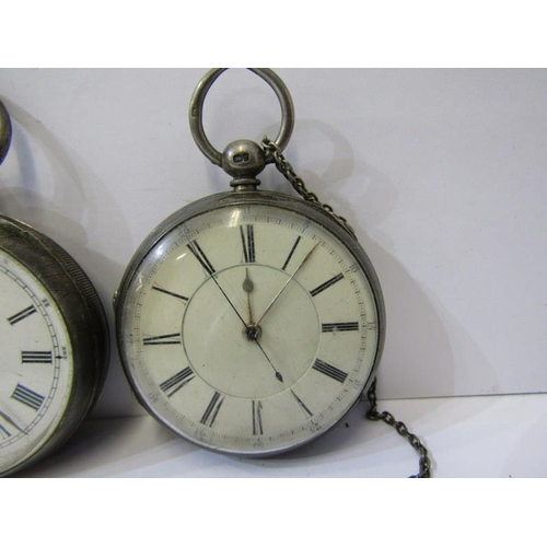 358 - SILVER CASED KEY WIND POCKET WATCHES, 2 silver cased key wind pocket watches, 1 by Waltham with seco... 