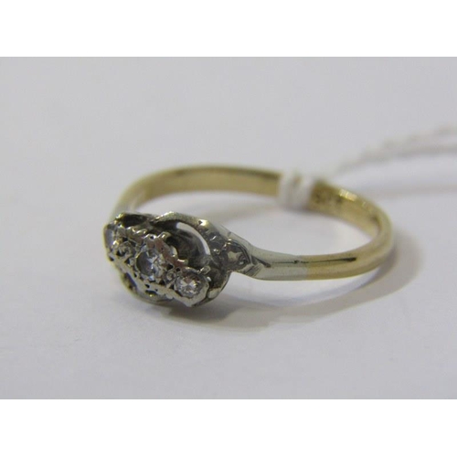 368 - DIAMOND CLUSTER RING, 9ct yellow gold ring, set a cluster of diamonds, size N