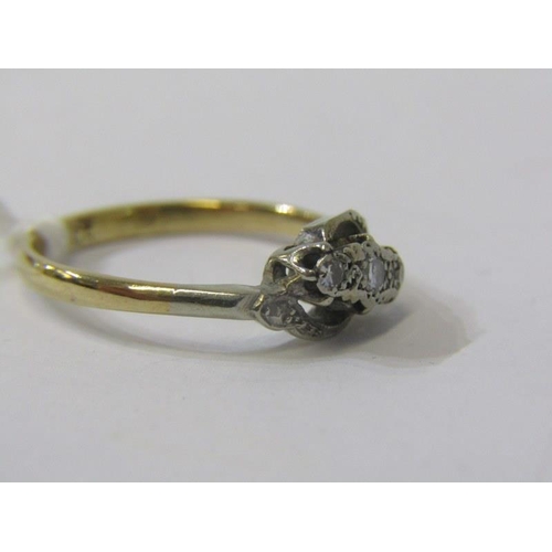 368 - DIAMOND CLUSTER RING, 9ct yellow gold ring, set a cluster of diamonds, size N