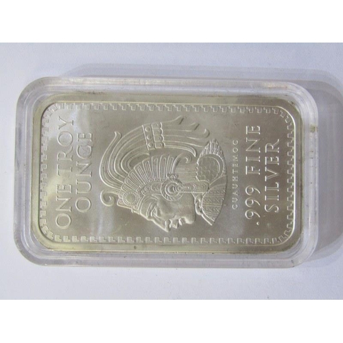 377 - SILVER BULLION, 1 oz 0.999 fine silver bar