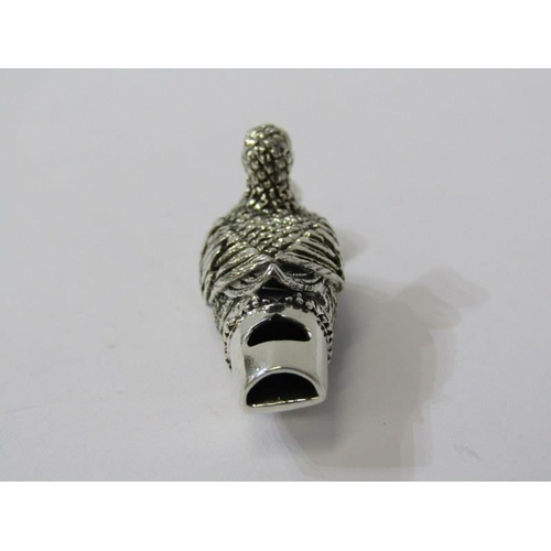 394A - NOVELTY SILVER WHISTLE, 925 silver whistle in the form of a duck