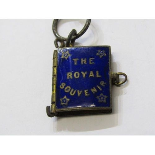 397A - VICTORIA DIAMOND JUBILEE MEDALLION, on a blue enamel book form locket, also a silver brooch (lacking... 