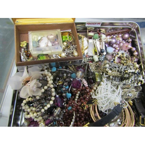 405A - MIXED COSTUME JEWELLERY, including beaded necklaces, bracelets, pendants on chain, plated jewellery ... 