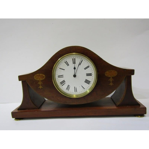 422 - EDWARDIAN INLAID MAHOGANY MANTEL CLOCK