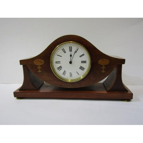 422 - EDWARDIAN INLAID MAHOGANY MANTEL CLOCK