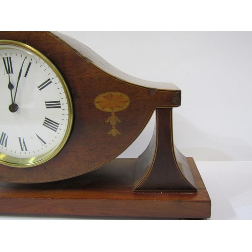 422 - EDWARDIAN INLAID MAHOGANY MANTEL CLOCK