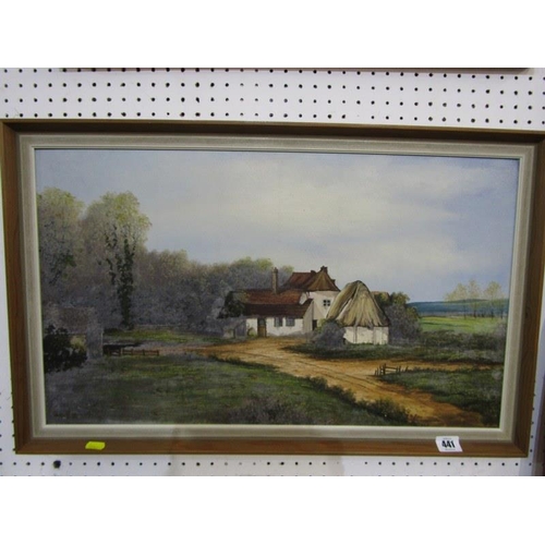 441 - LANDSCAPE, signed oil on board 