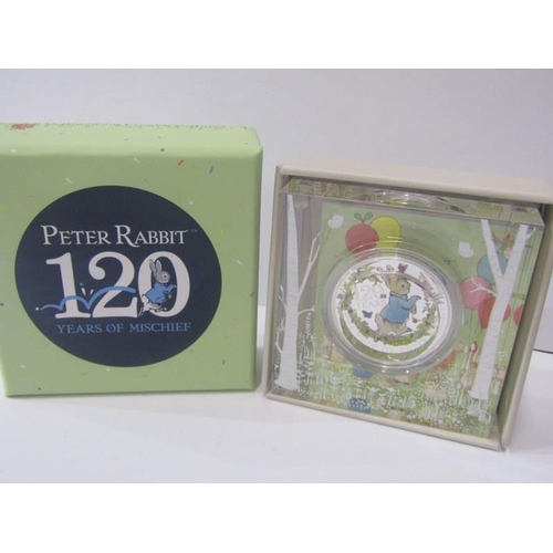 46 - £2 SILVER COIN, 2022 Royal Mint Peter Rabbit 120 Year Anniversary £2 silver 1oz proof coin, boxed wi... 