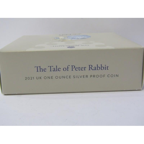 47 - SILVER PROOF £2 COIN, Royal Mint 2021 £2 silver proof 1 oz coin, Peter Rabbit, boxed with COA, no 15... 