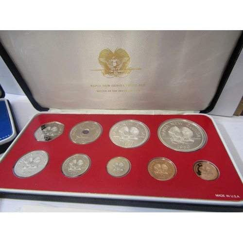 60 - 1980 PAPUA NEW GUINEA PROOF 9-COIN SET, with full silver 10 Kina & half silver 5 Kina & 1979 Solomon... 