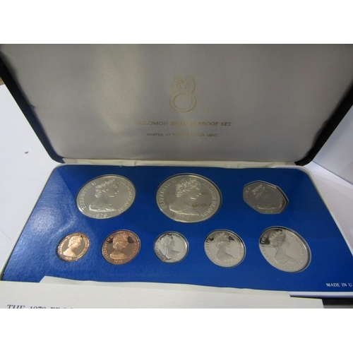 60 - 1980 PAPUA NEW GUINEA PROOF 9-COIN SET, with full silver 10 Kina & half silver 5 Kina & 1979 Solomon... 