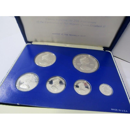 62 - 1978 BRITISH VIRGIN ISLANDS ROYAL CORONATION JUBILEE, silver proof 8 coin set one dollar to one cent... 