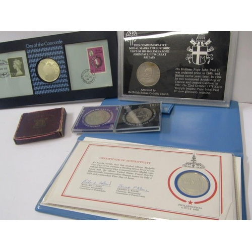 67 - USA BICENTENNIAL MEDALLIC FIRST DAY COVER, in wallet with CoA; 1976 Day Of Concorde Medallic First D... 