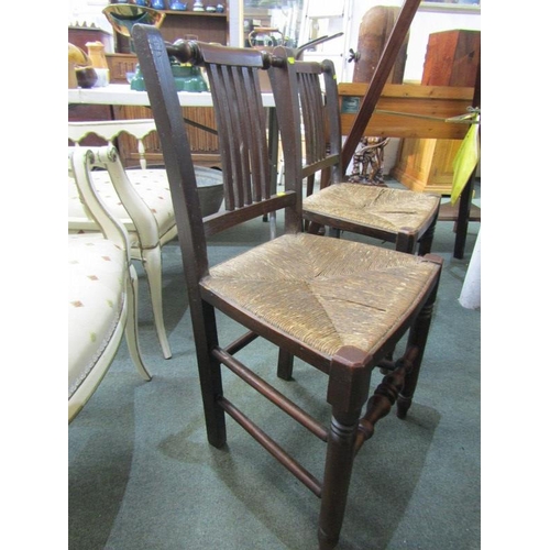 716 - 19th CENTURY DINING CHAIRS, set of 4 mahogany framed dining chairs with seagrass seats