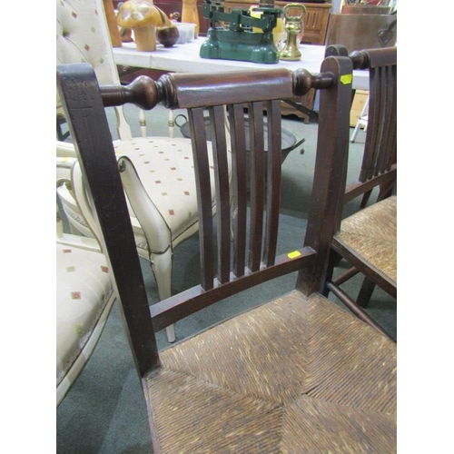 716 - 19th CENTURY DINING CHAIRS, set of 4 mahogany framed dining chairs with seagrass seats