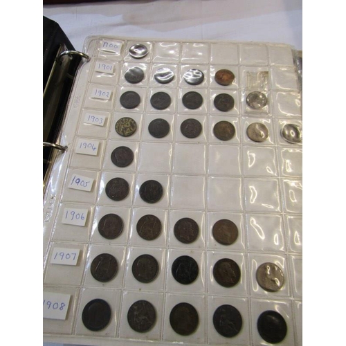 91 - BLACK COIN ALBUM OF PRE- 1947 SILVER SHILLINGS X 11, silver threepences x 23, with other CO-NI denom... 