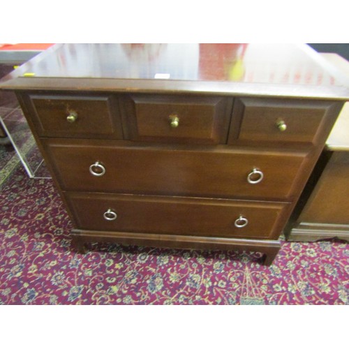 720 - STAG MINSTRAL, low Stag Minstral chest, fitted 3 short and 2 long drawers, 82cm width