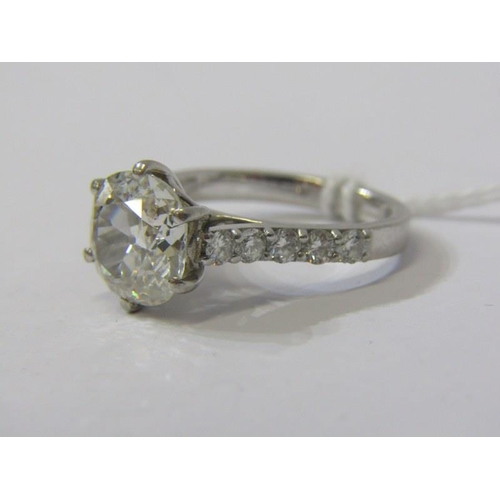 106 - DIAMOND SOLITAIRE RING, platinum set large diamond solitaire, principal diamond spreading in excess ... 