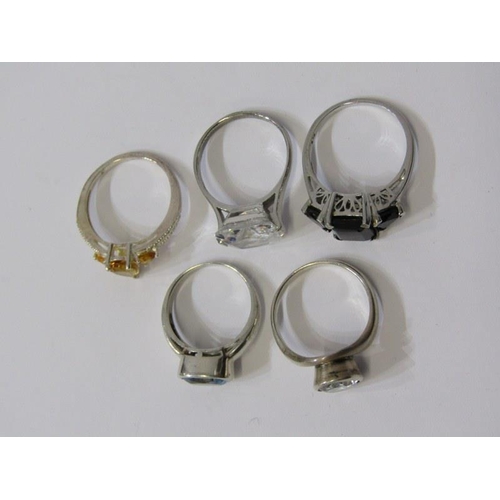 108 - SILVER RINGS, selection of 5 stoneset silver rings, various sizes