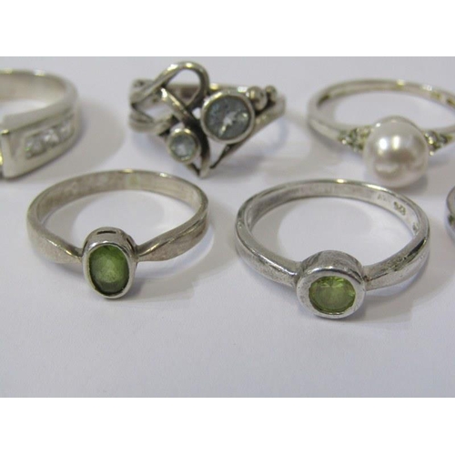 112 - SILVER RINGS, selection of 6 stone set silver rings, various sizes