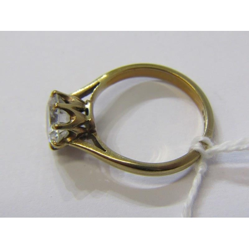 118 - 9ct YELLOW GOLD CZ SOLITAIRE RING, size L