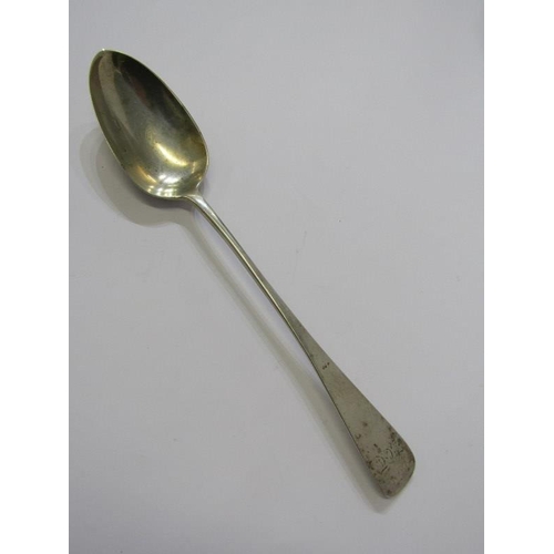 26 - VICTORIAN SILVER BASTING SPOON, maker JA & JS, London 1883, 30cm length, 124 grams