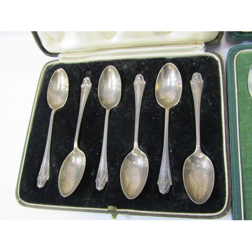 31 - 12 PIECE SILVER COFFEE SPOON SET, in a Harrods retail box, makers RWB, London, 1939, together with a... 