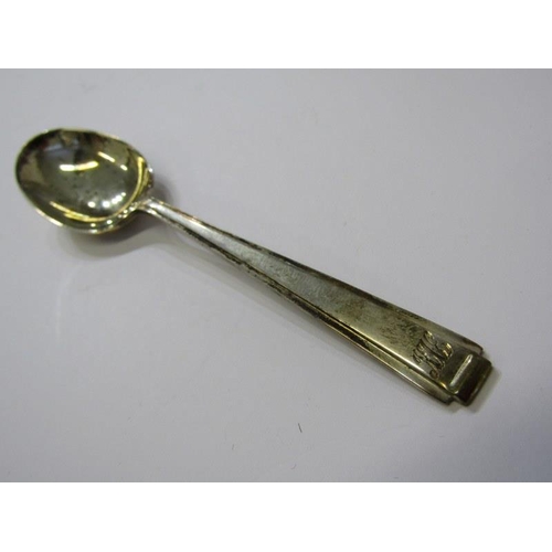 52 - SILVER TEASPOONS, set of 6 Art Deco style silver teaspoons, Sheffield 1920: also a HM silver cigaret... 