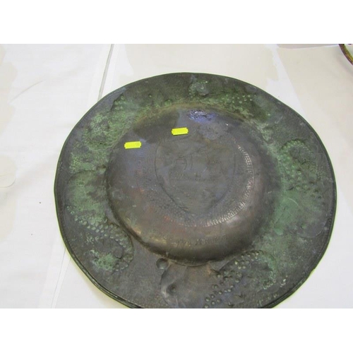 531 - HAYLE COPPER, circular embossed plaque decorated within a border of fish, dated 