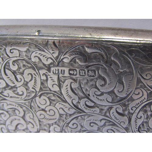 60 - VICTORIAN SILVER CARD CASE, foliate engraved decoration and fitted interior, Birmingham 1894, maker ... 